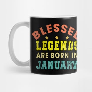 Blessed Legends Are Born In January Funny Christian Birthday Mug